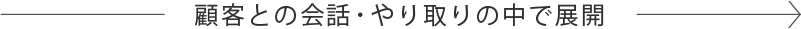 顧客との会話・やり取りの中で展開